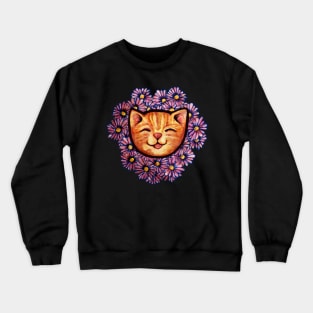 Happy Orange Tabby Cat Crewneck Sweatshirt